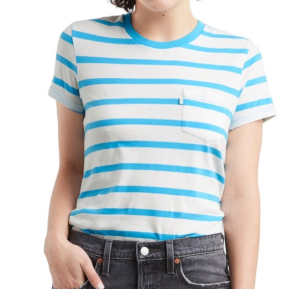 Levi's Tops - NWT Levi’s Perfect Crew striped pocket tee
